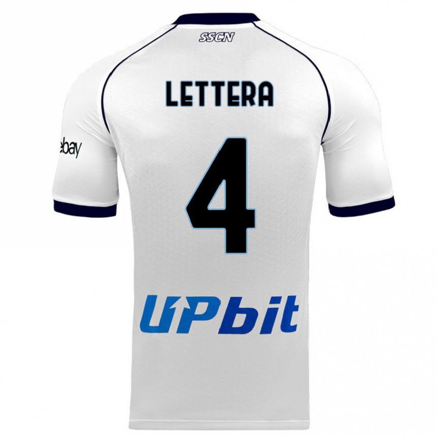 Kids  Alessio Lettera #4 White Away Jersey 2023/24 T-Shirt