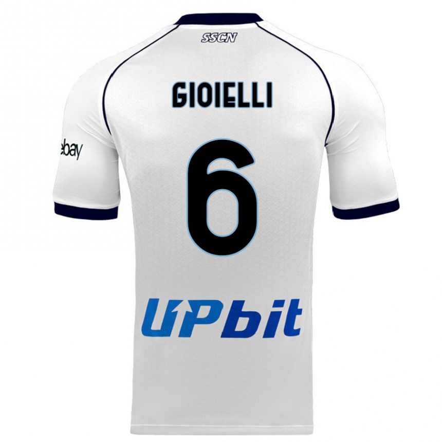 Kids  Francesco Gioielli #6 White Away Jersey 2023/24 T-Shirt