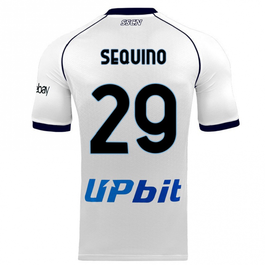 Kids  Giovanni Sequino #29 White Away Jersey 2023/24 T-Shirt