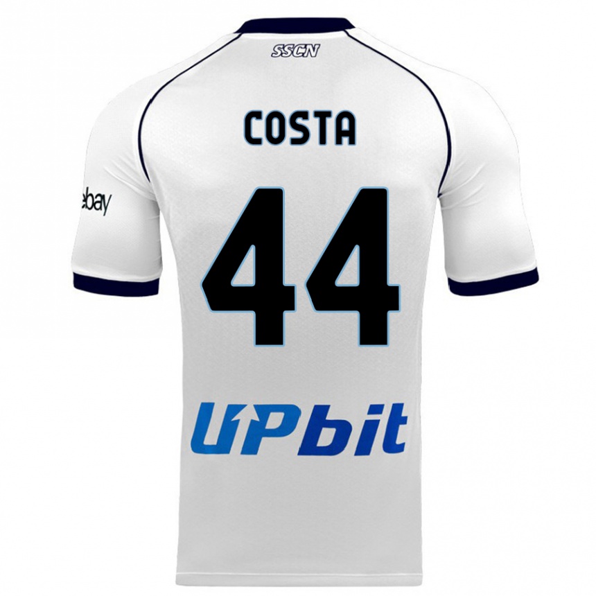 Kids  Filippo Costa #44 White Away Jersey 2023/24 T-Shirt