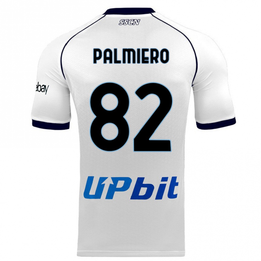 Kids  Luca Palmiero #82 White Away Jersey 2023/24 T-Shirt