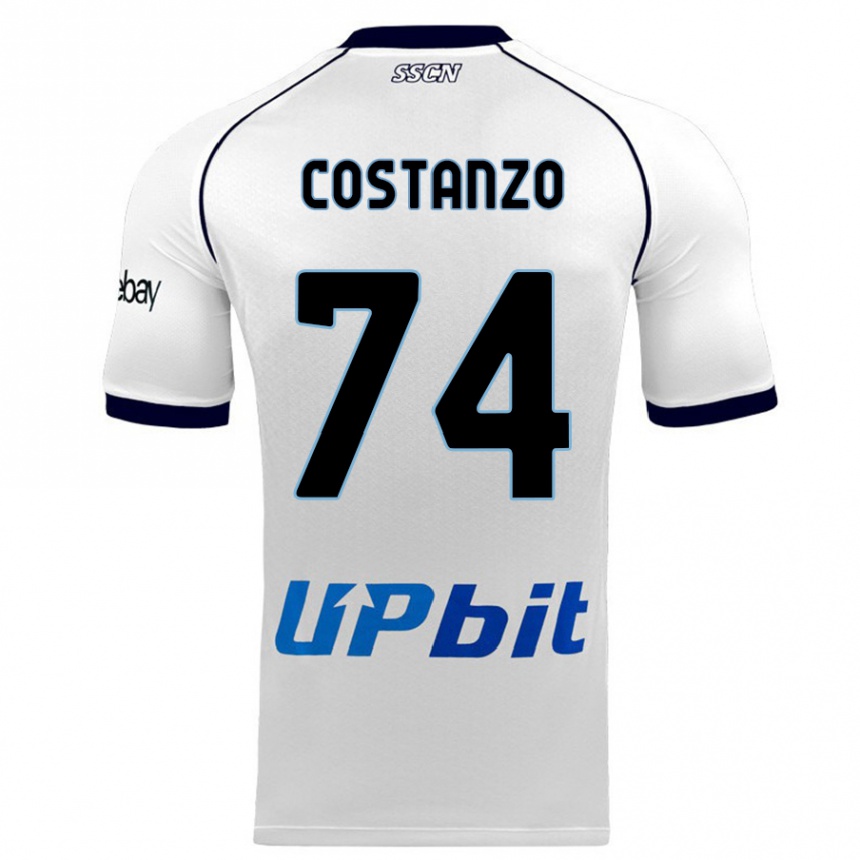 Kids  Davide Costanzo #74 White Away Jersey 2023/24 T-Shirt