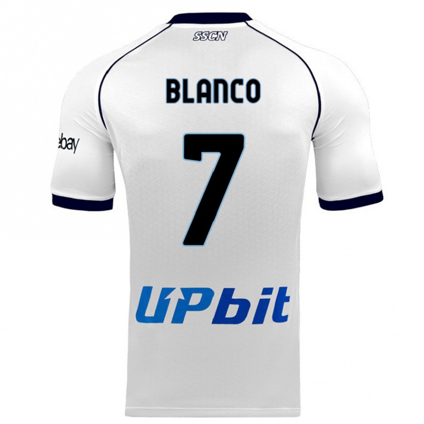 Kids  Gimena Blanco #7 White Away Jersey 2023/24 T-Shirt