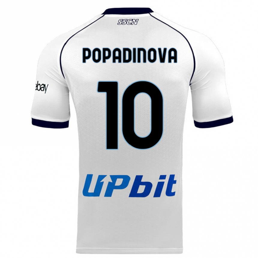 Kids  Evdokiya Popadinova #10 White Away Jersey 2023/24 T-Shirt