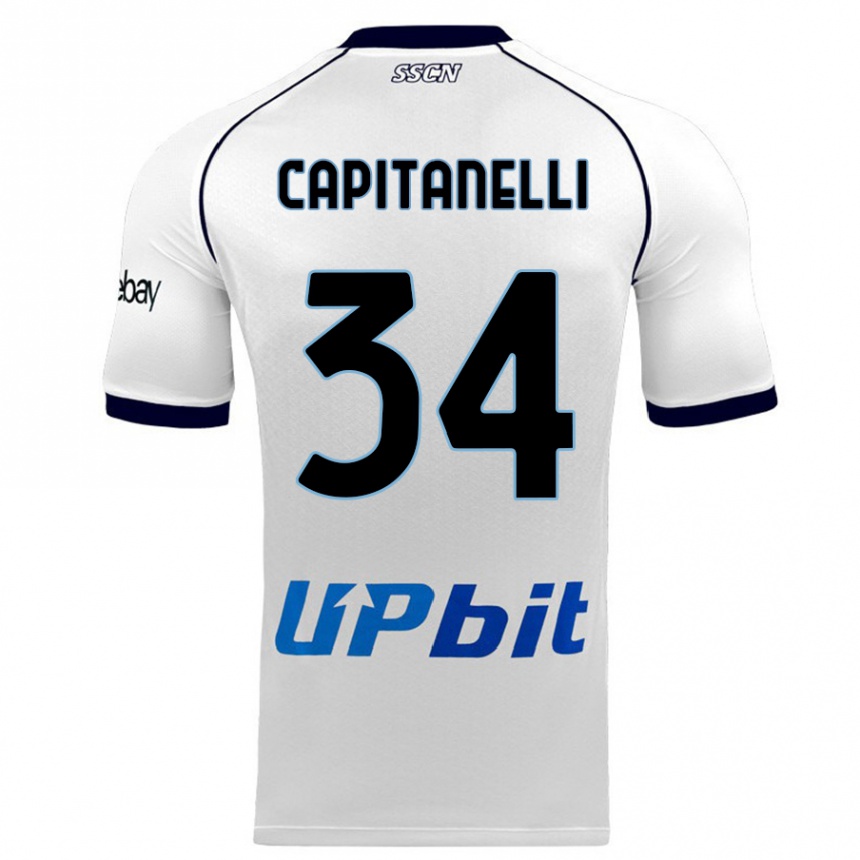 Kids  Ilaria Capitanelli #34 White Away Jersey 2023/24 T-Shirt