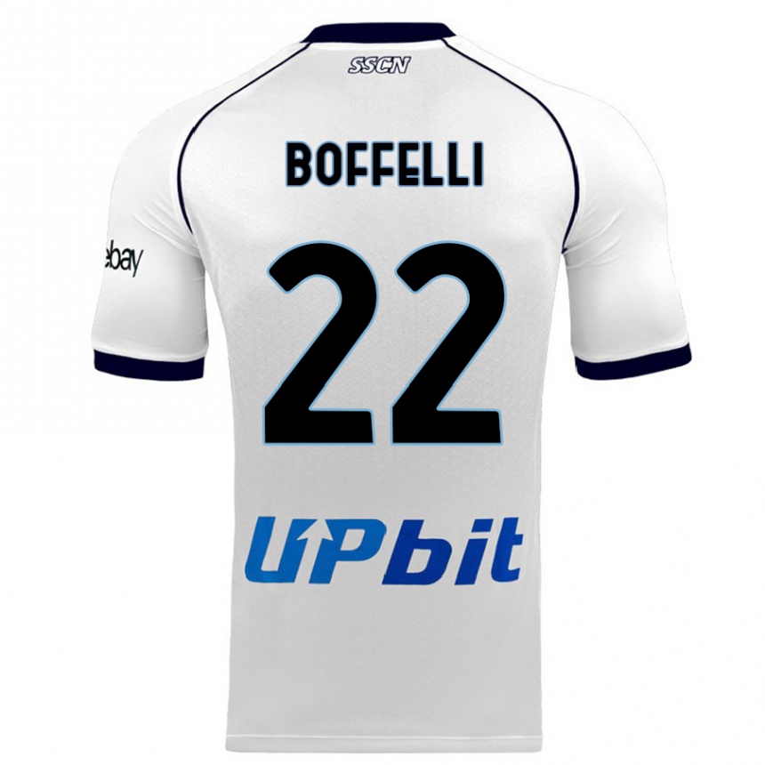 Kids  Valerio Boffelli #22 White Away Jersey 2023/24 T-Shirt