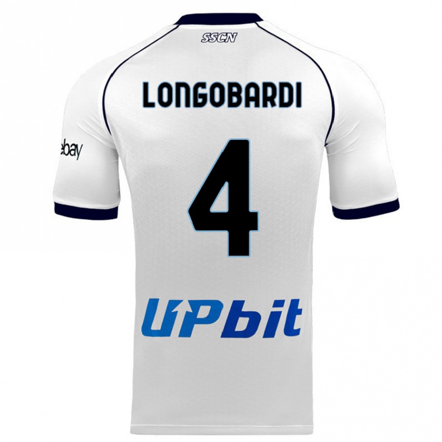 Kids  Salvatore Longobardi #4 White Away Jersey 2023/24 T-Shirt