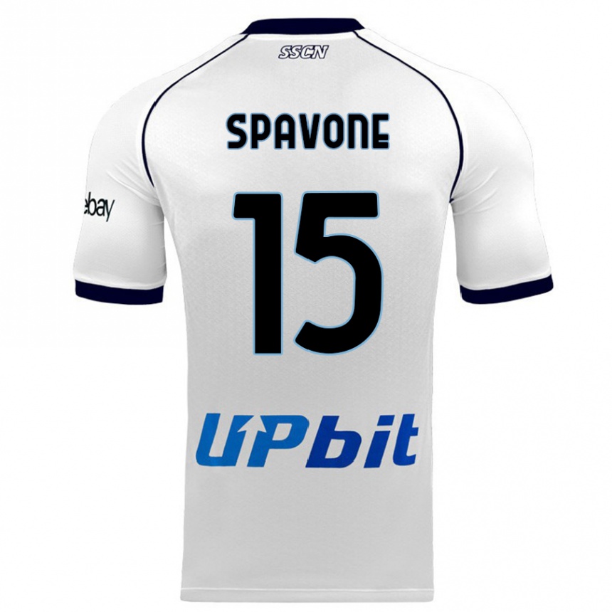 Kids  Alessandro Spavone #15 White Away Jersey 2023/24 T-Shirt