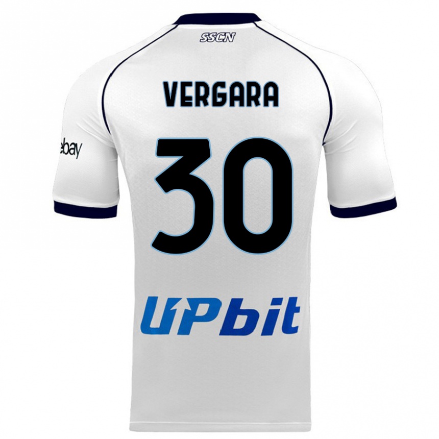 Kids  Antonio Vergara #30 White Away Jersey 2023/24 T-Shirt