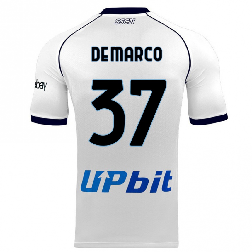 Kids  Francesco De Marco #37 White Away Jersey 2023/24 T-Shirt