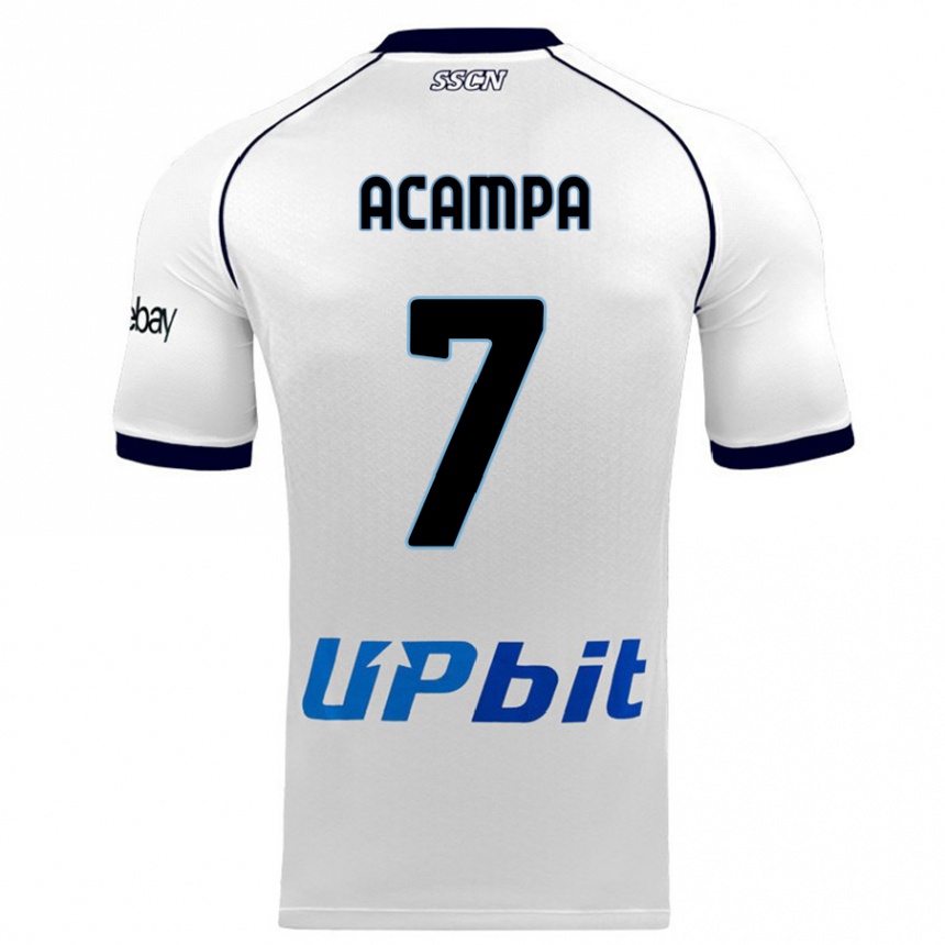 Kids  Davide Acampa #7 White Away Jersey 2023/24 T-Shirt