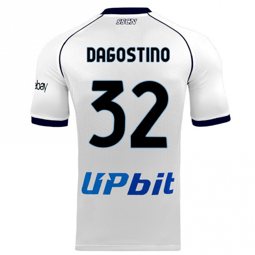 Kids  Giuseppe Dagostino #32 White Away Jersey 2023/24 T-Shirt