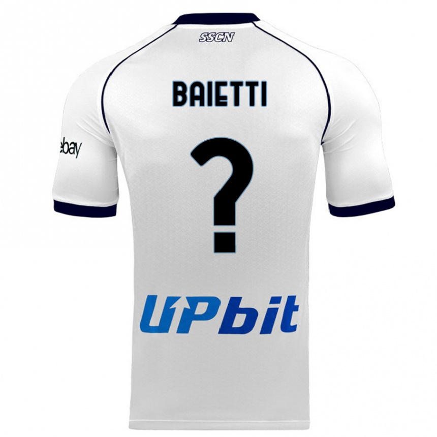 Kids  Francesco Baietti #0 White Away Jersey 2023/24 T-Shirt