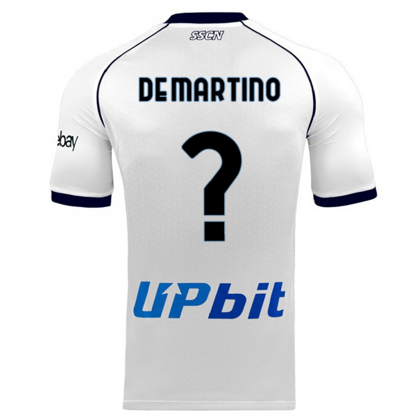 Kids  Enrico Pio De Martino #0 White Away Jersey 2023/24 T-Shirt