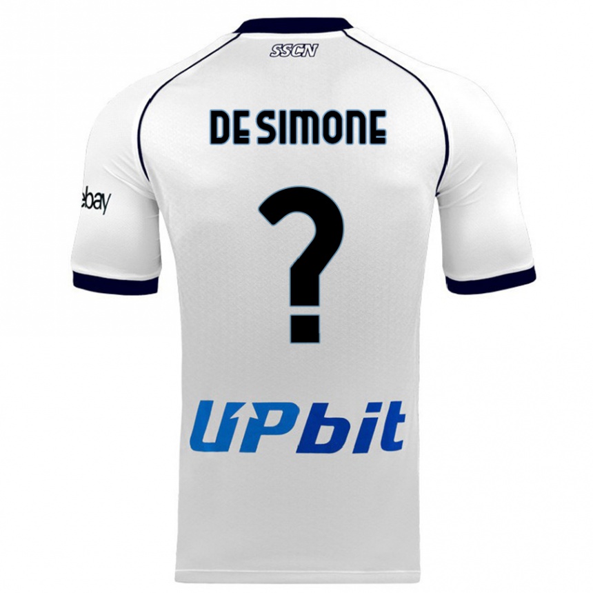 Kids  Paolo De Simone #0 White Away Jersey 2023/24 T-Shirt