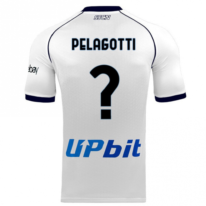 Kids  Ludovico Benjamin Pelagotti #0 White Away Jersey 2023/24 T-Shirt