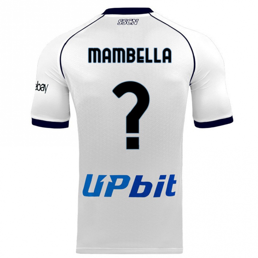 Kids  Andrea Mambella #0 White Away Jersey 2023/24 T-Shirt