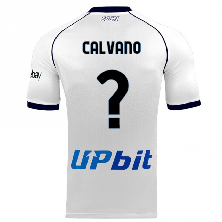 Kids  Giovanni Calvano #0 White Away Jersey 2023/24 T-Shirt