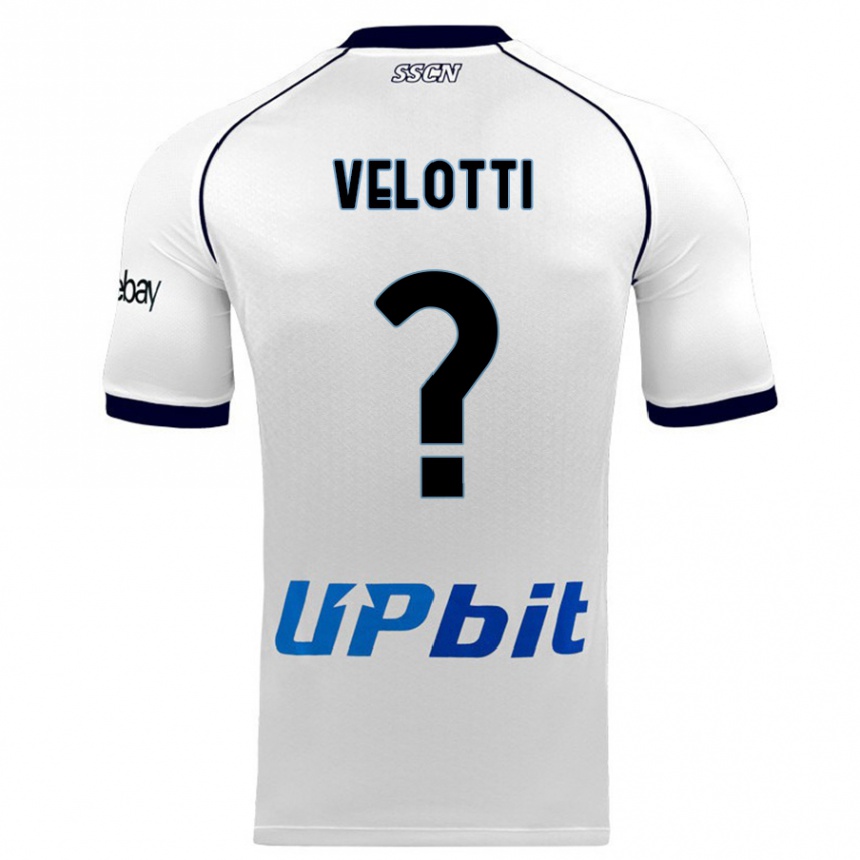 Kids  Christian Velotti #0 White Away Jersey 2023/24 T-Shirt