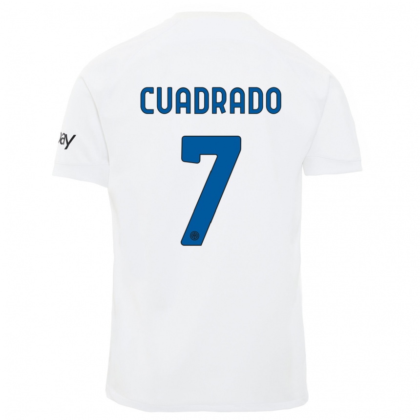 Kids  Juan Cuadrado #7 White Away Jersey 2023/24 T-Shirt