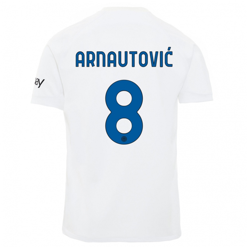 Kids  Marko Arnautovic #8 White Away Jersey 2023/24 T-Shirt