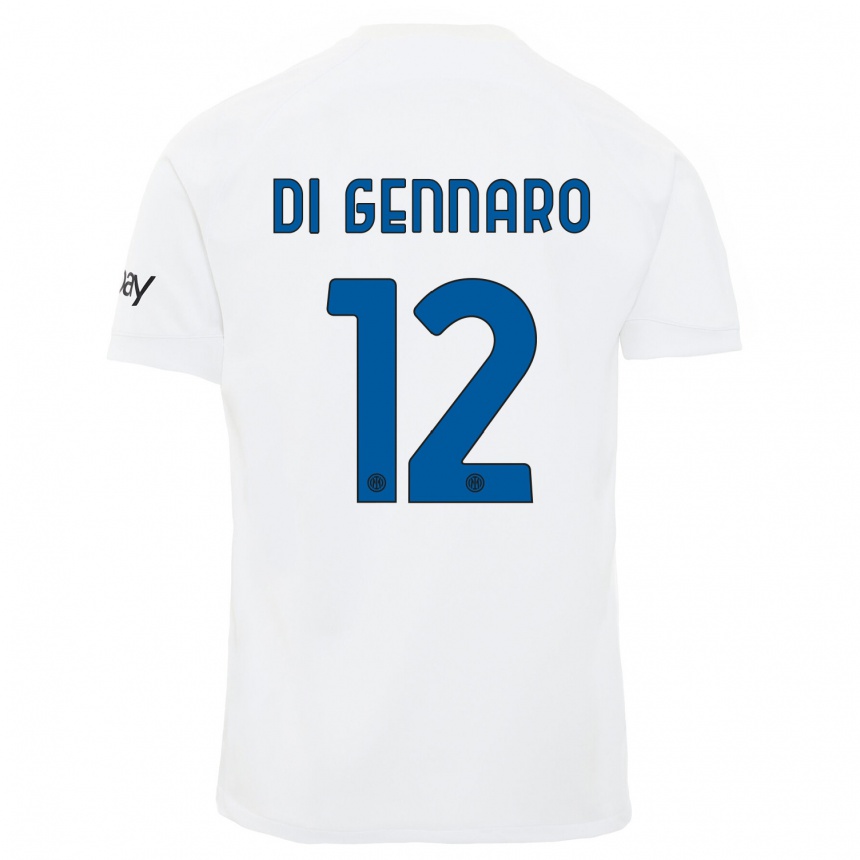 Kids  Raffaele Di Gennaro #12 White Away Jersey 2023/24 T-Shirt