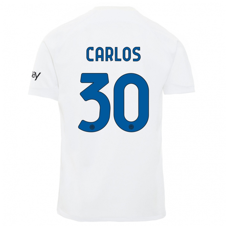 Kids  Carlos Augusto #30 White Away Jersey 2023/24 T-Shirt