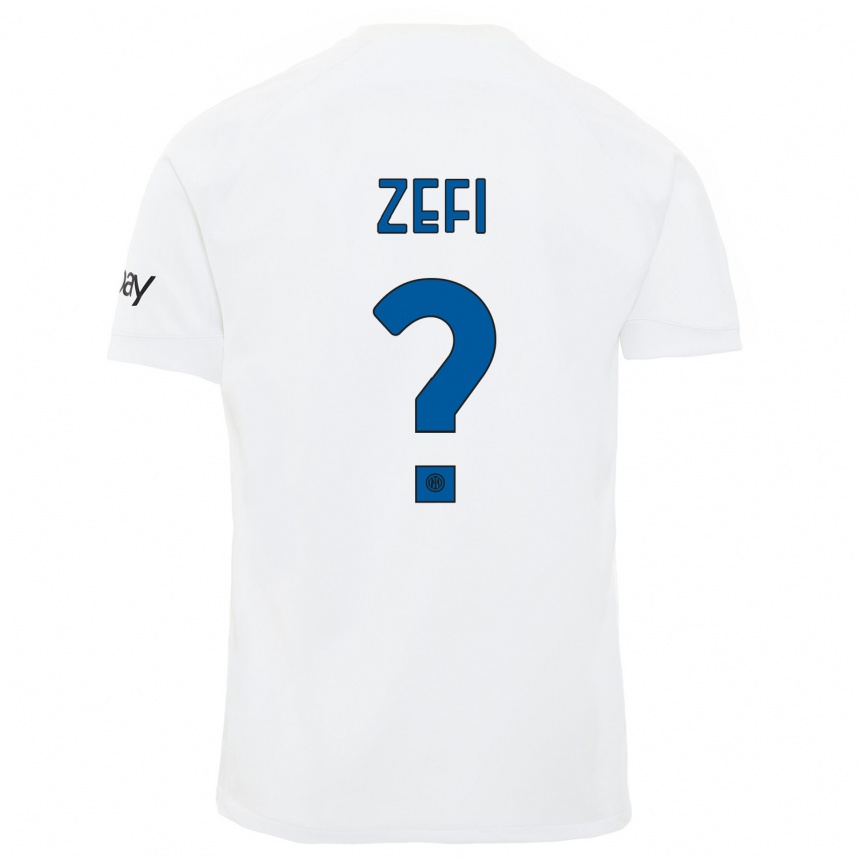 Kids  Kevin Zefi #0 White Away Jersey 2023/24 T-Shirt