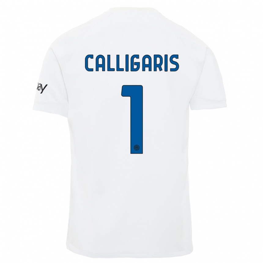 Kids  Alessandro Calligaris #1 White Away Jersey 2023/24 T-Shirt