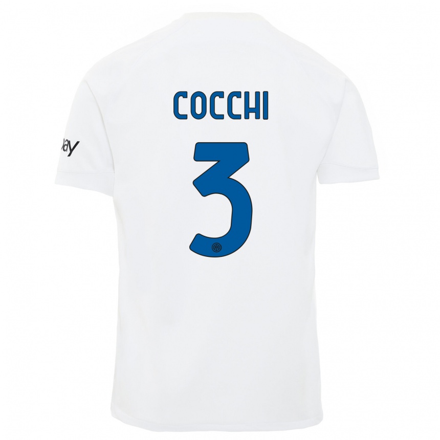 Kids  Matteo Cocchi #3 White Away Jersey 2023/24 T-Shirt