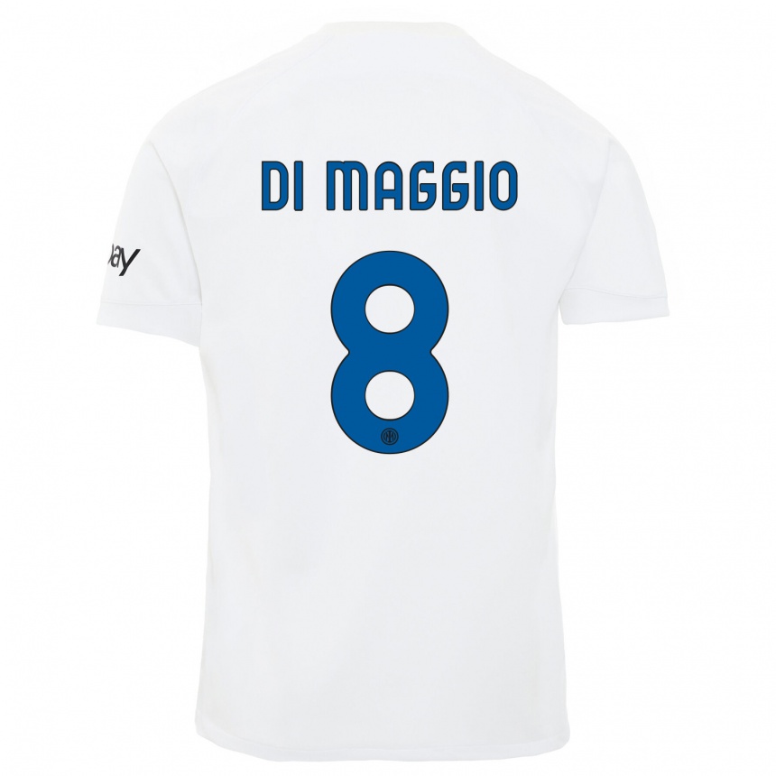 Kids  Luca Di Maggio #8 White Away Jersey 2023/24 T-Shirt