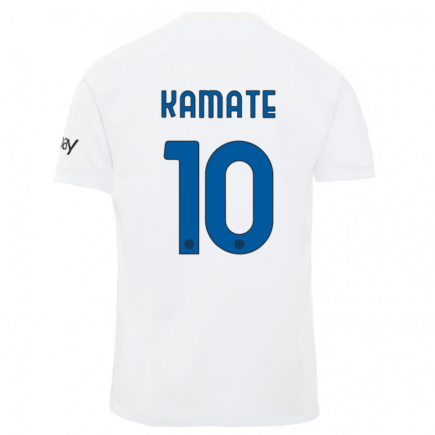 Kids  Issiaka Kamate #10 White Away Jersey 2023/24 T-Shirt