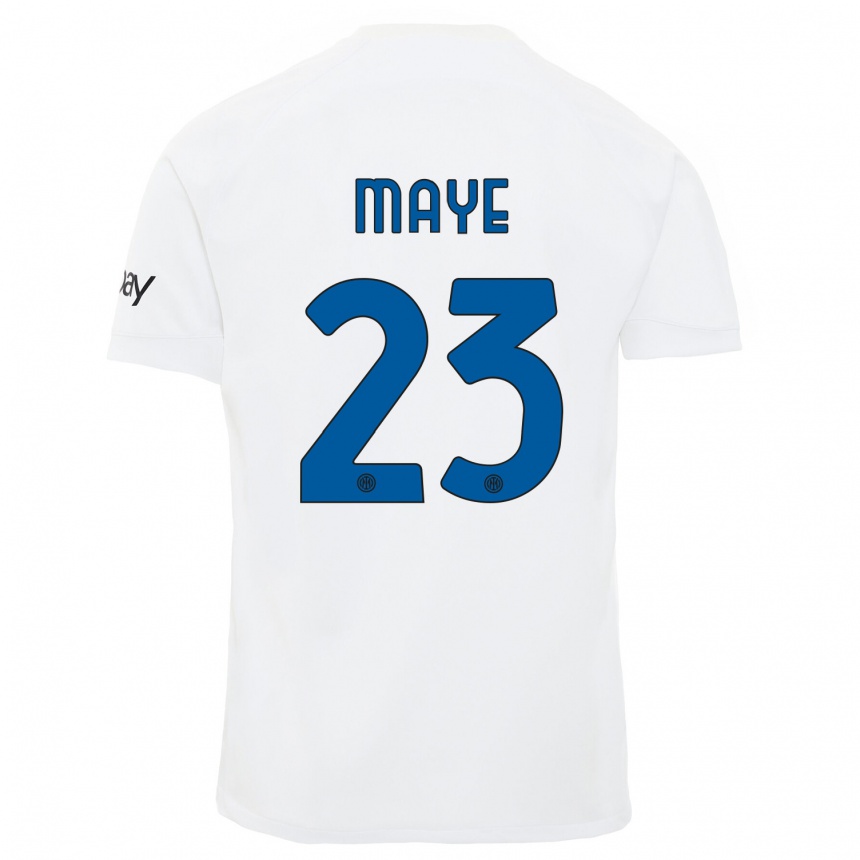 Kids  Yvan Maye #23 White Away Jersey 2023/24 T-Shirt