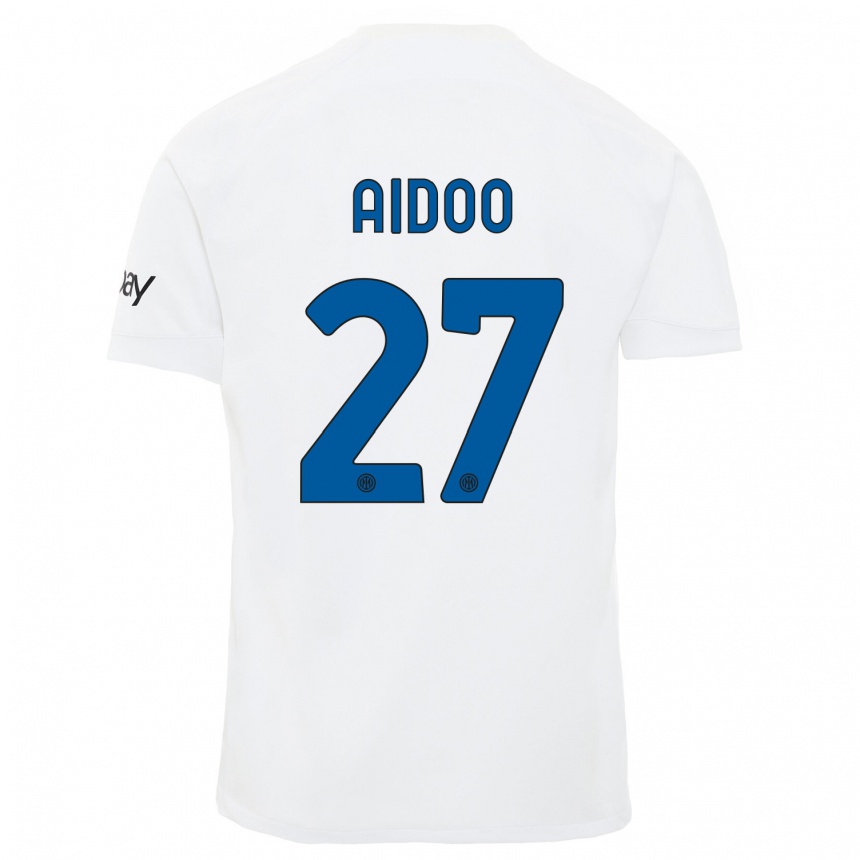 Kids  Mike Aidoo #27 White Away Jersey 2023/24 T-Shirt