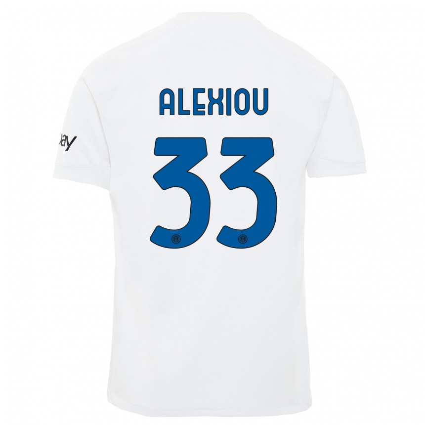 Kids  Christos Alexiou #33 White Away Jersey 2023/24 T-Shirt