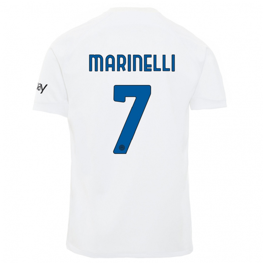 Kids  Gloria Marinelli #7 White Away Jersey 2023/24 T-Shirt