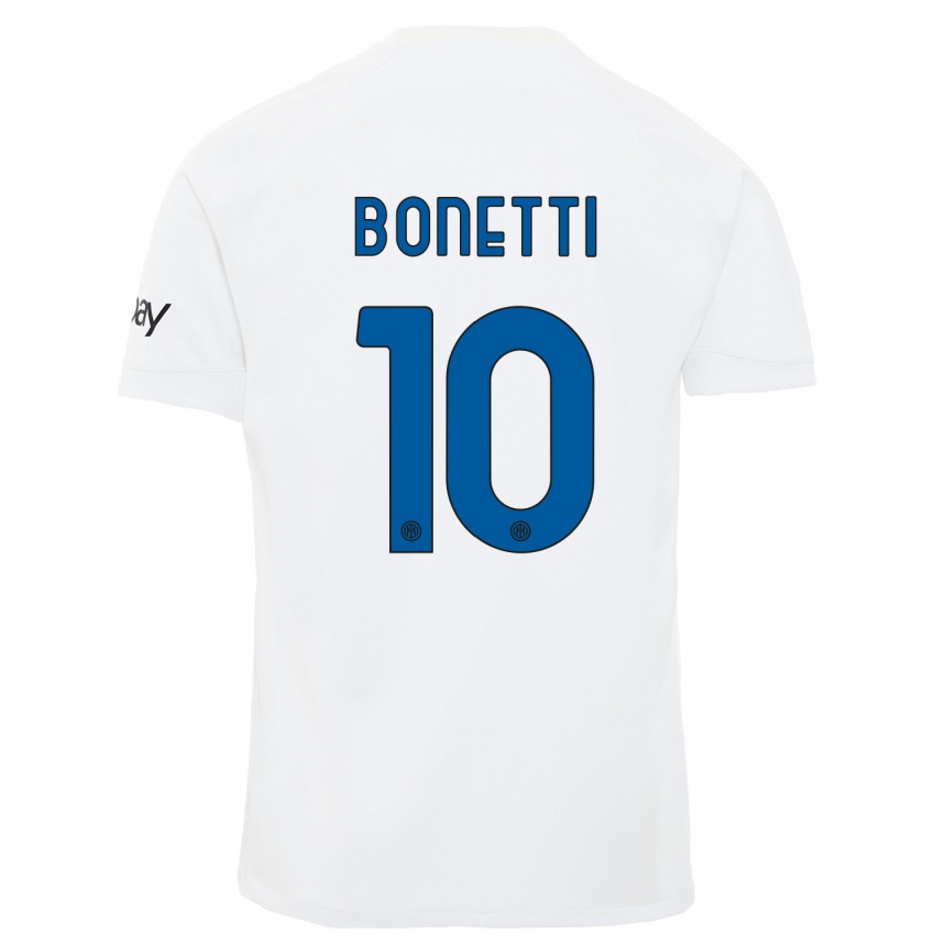 Kids  Tatiana Bonetti #10 White Away Jersey 2023/24 T-Shirt