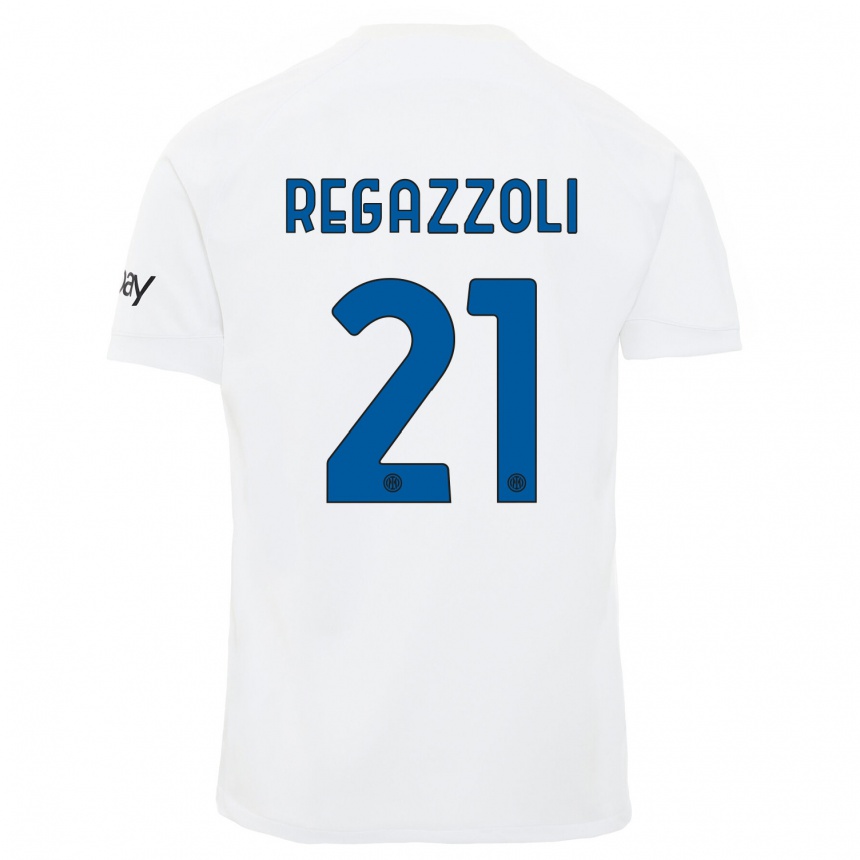 Kids  Alice Regazzoli #21 White Away Jersey 2023/24 T-Shirt