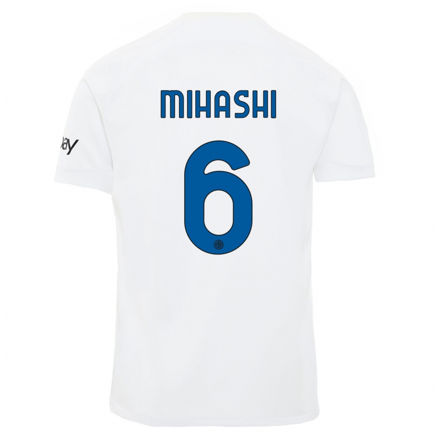 Kids  Mana Mihashi #6 White Away Jersey 2023/24 T-Shirt