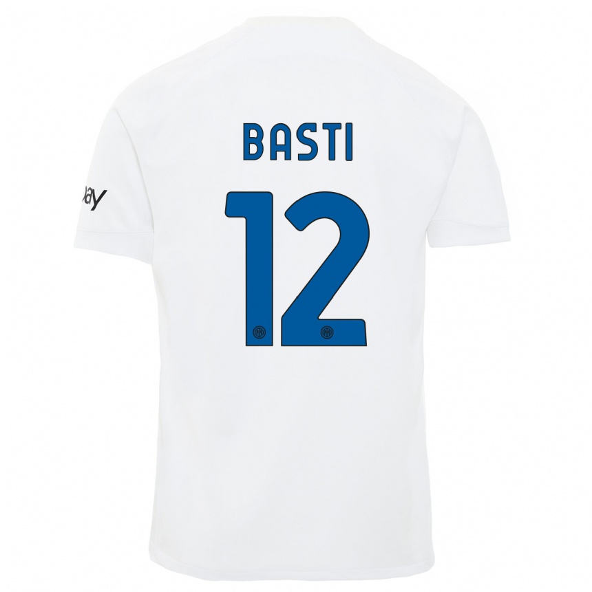 Kids  Matteo Basti #12 White Away Jersey 2023/24 T-Shirt