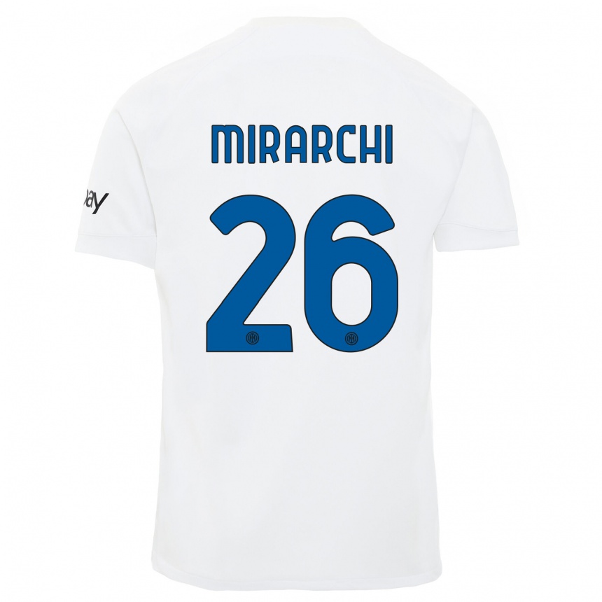 Kids  Mattia Mirarchi #26 White Away Jersey 2023/24 T-Shirt