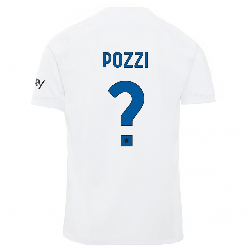 Kids  Andrea Pozzi #0 White Away Jersey 2023/24 T-Shirt