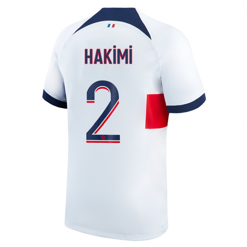 Kids  Achraf Hakimi #2 White Away Jersey 2023/24 T-Shirt