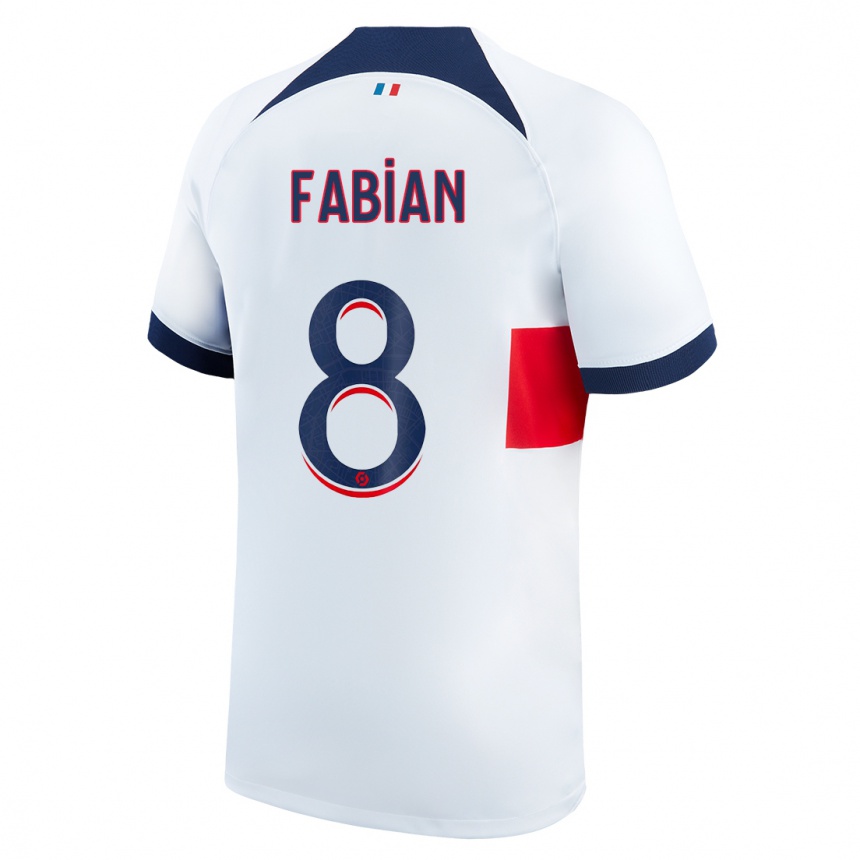 Kids  Fabian Ruiz #8 White Away Jersey 2023/24 T-Shirt