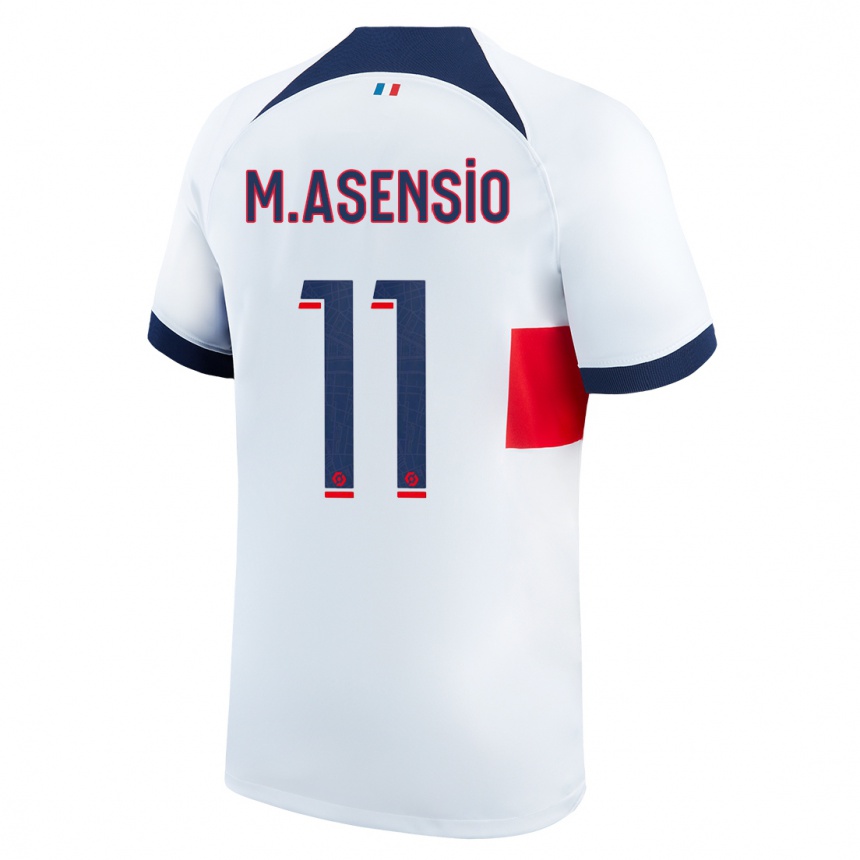 Kids  Marco Asensio #11 White Away Jersey 2023/24 T-Shirt