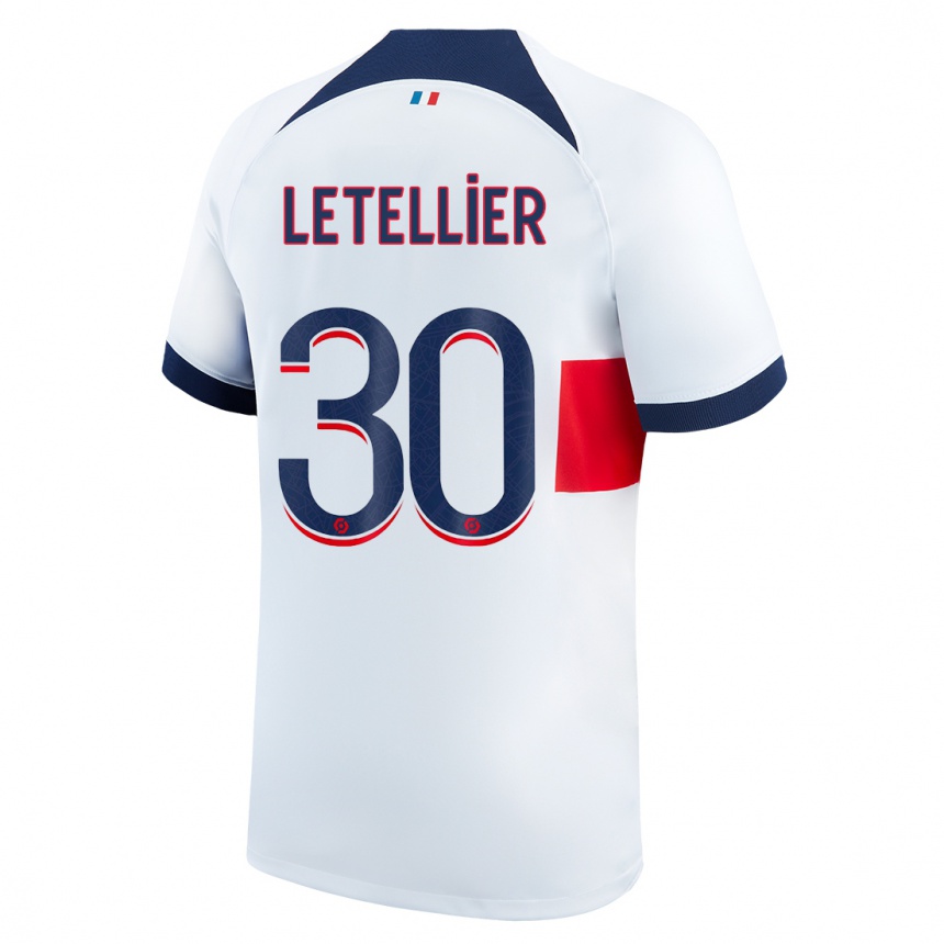 Kids  Alexandre Letellier #30 White Away Jersey 2023/24 T-Shirt