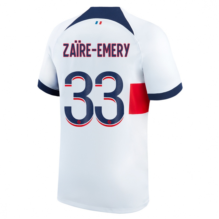 Kids  Warren Zaire Emery #33 White Away Jersey 2023/24 T-Shirt