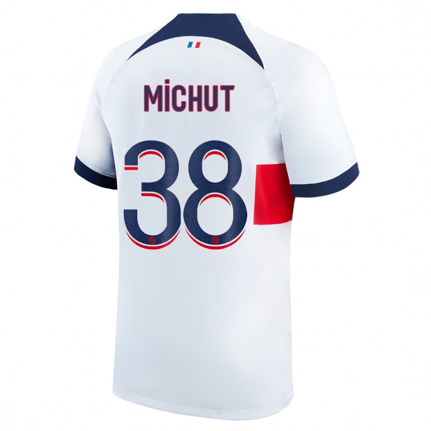 Kids  Edouard Michut #38 White Away Jersey 2023/24 T-Shirt