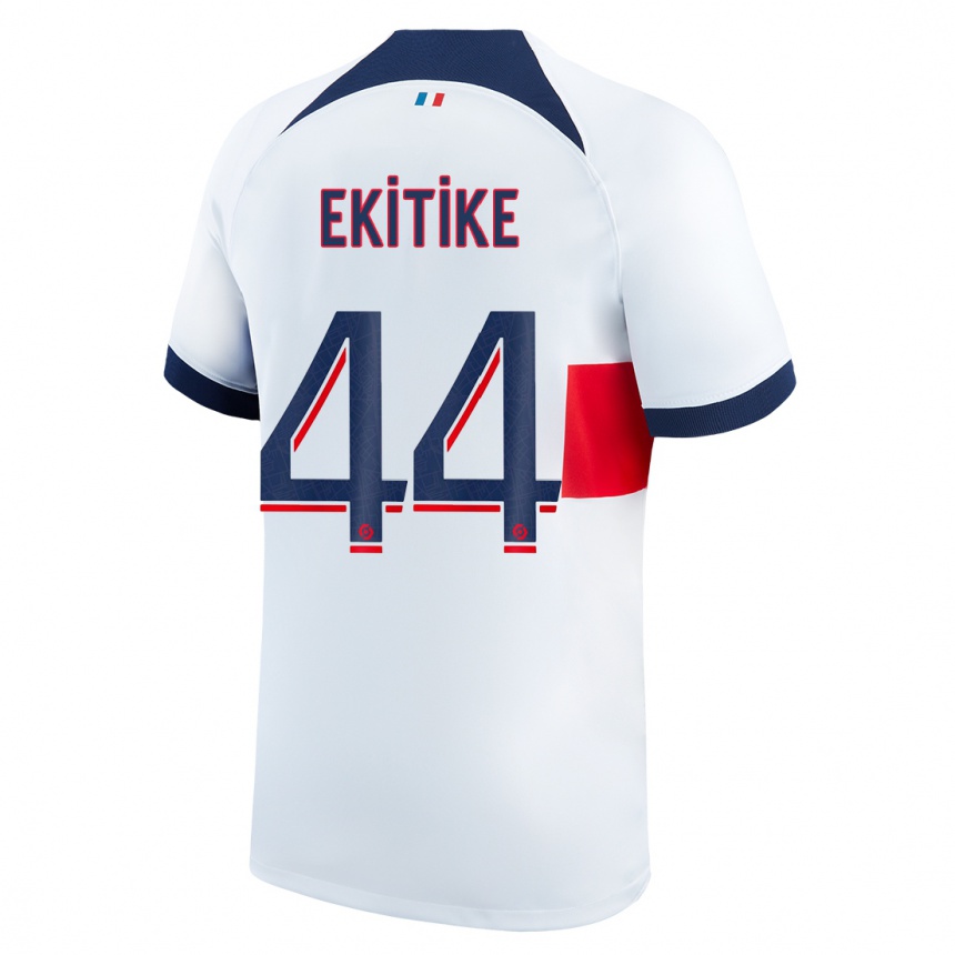 Kids  Hugo Ekitike #44 White Away Jersey 2023/24 T-Shirt