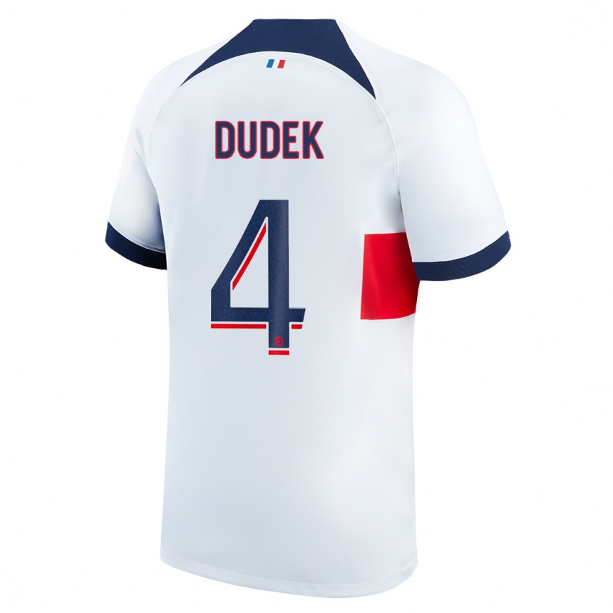 Kids  Paulina Dudek #4 White Away Jersey 2023/24 T-Shirt